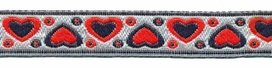 Rood-donker blauw-zilver hartjesband 12 mm (ca. 22 m) Rood-donker blauw-zilver hartjesband 12 mm (ca. 22 m)