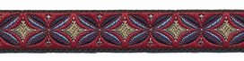 Wijnrood-donker blauw-licht blauw-zand sierband 12 mm (ca. 22 m) Wijnrood-donker blauw-licht blauw-zand sierband 12 mm (ca. 22 m)