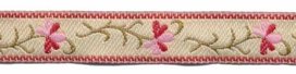 Creme-wijnrood-roze bloemband 12 mm (ca. 22 m) Creme-wijnrood-roze bloemband 12 mm (ca. 22 m)