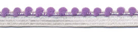 Wit-lila elastiek met bolletjes sierrand 12 mm (ca. 10 meter) Wit-lila elastiek met bolletjes sierrand 12 mm (ca. 10 meter)