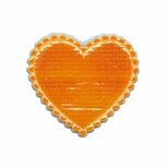 Applicatie glim hart oranje middel 35 x 30 mm (ca. 25 stuks) Applicatie glim hart oranje middel 35 x 30 mm (ca. 25 stuks)