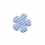 Applicatie geruite bloem licht blauw-wit klein 20 mm (ca. 25 stuks) Applicatie geruite bloem licht blauw-wit klein 20 mm (ca. 25 stuks)