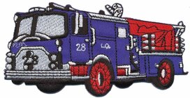 Opstrijkbare applicatie brandweerauto blauw (5 stuks) Opstrijkbare applicatie brandweerauto blauw (5 stuks)