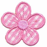 Applicatie geruite bloem roze (10 stuks) Applicatie geruite bloem roze (10 stuks)