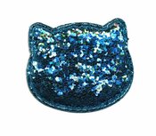Applicatie glitter poes blauw groot 50 x 40 mm (10 stuks) Applicatie glitter poes blauw groot 50 x 40 mm (10 stuks)