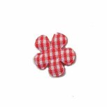 Applicatie geruite bloem rood-wit klein 20 mm (ca. 25 stuks) Applicatie geruite bloem rood-wit klein 20 mm (ca. 25 stuks)