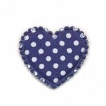 Applicatie hart donker blauw met witte stippen katoen middel 35 x 30 mm (ca. 25 stuks) Applicatie hart donker blauw met witte stippen katoen middel 35 x 30 mm (ca. 25 stuks)