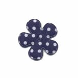 Applicatie bloem donker blauw met witte stippen katoen klein 25 mm (ca. 25 stuks) Applicatie bloem donker blauw met witte stippen katoen klein 25 mm (ca. 25 stuks)
