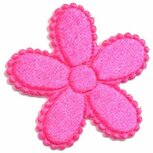 Applicatie bloem knalroze fluweel groot 45 mm (25 stuks) Applicatie bloem knalroze fluweel groot 45 mm (25 stuks)
