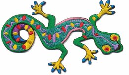 Opstrijkbare applicatie gecko multi color (5 stuks) Opstrijkbare applicatie gecko multi color (5 stuks)