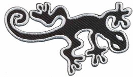 Opstrijkbare applicatie gecko zwart wit (5 stuks) Opstrijkbare applicatie gecko zwart wit (5 stuks)