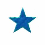 Applicatie glim puntige ster blauw 30 mm (ca. 25 stuks) Applicatie glim puntige ster blauw 30 mm (ca. 25 stuks)