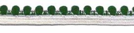 Wit-groen elastiek met bolletjes sierrand 12 mm (ca. 10 meter) Wit-groen elastiek met bolletjes sierrand 12 mm (ca. 10 meter)