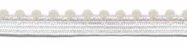 Gebroken wit elastiek met bolletjes sierrand 12 mm (ca. 10 meter) Gebroken wit elastiek met bolletjes sierrand 12 mm (ca. 10 meter)
