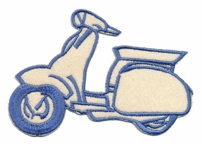 Applicatie scooter creme/blauw groot (5 stuks)
