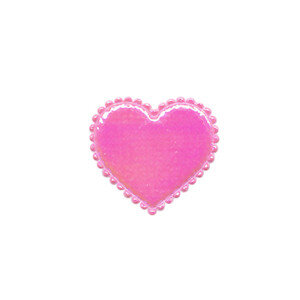 Applicatie glim hart roze klein 20 x 20 mm (ca. 100 stuks)