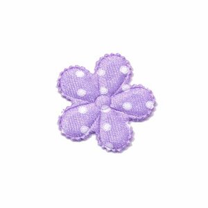 Applicatie bloem lila met witte stippen klein (ca. 25 stuks)