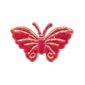 Applicatie glim vlinder rood middel 40 x 25 mm (ca. 25 stuks)