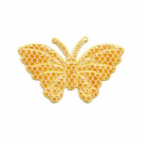 Applicatie glim vlinder met gaasje oranje/geel middel 40 x 25 mm (ca. 25 stuks)