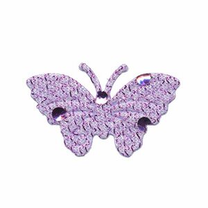 Applicatie glitter vlinder lila middel 40 x 25 mm (ca. 25 stuks)