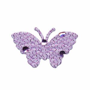 Applicatie glitter vlinder lila middel 40 x 25 mm (ca. 25 stuks)