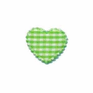 Applicatie ruitjes hart groen klein 25 x 20 mm (ca. 25 stuks)
