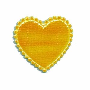 Applicatie glim hart geel middel 35 x 30 mm (ca. 25 stuks)