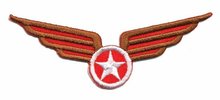 Opstrijkbare applicatie leger/army wing bruin/wit/rood (5 stuks)