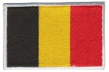 Opstrijkbare applicatie Belgische vlag (5 stuks)