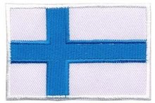 Opstrijkbare applicatie Finse vlag (5 stuks)