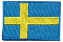 Opstrijkbare applicatie Zweedse vlag (5 stuks)