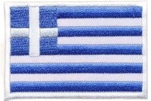 Opstrijkbare applicatie Griekse vlag (5 stuks)