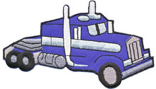 Opstrijkbare applicatie Amerikaanse truck blauw (5 stuks)