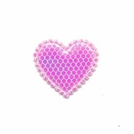 Applicatie glim hart met gaasje roze klein 20 x 20 mm (ca. 25 stuks)
