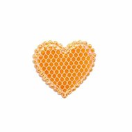 Applicatie glim hart met gaasje oranje klein 20 x 20 mm (ca. 25 stuks)