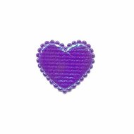Applicatie glim hart paars klein 20 x 20 mm (ca. 25 stuks)