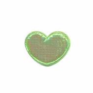 Applicatie glim hart groen klein 25 x 20 mm (ca. 25 stuks)