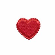 Applicatie hart rood klein 20 x 20 mm (ca. 25 stuks)
