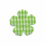 Applicatie geruite bloem licht groen-wit middel 30 mm (ca. 25 stuks)