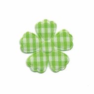 Applicatie geruite bloem licht groen-wit middel 30 mm (ca. 25 stuks)