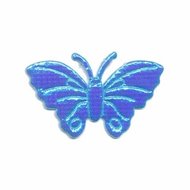 Applicatie glim vlinder blauw middel 40 x 25 mm (ca. 25 stuks)