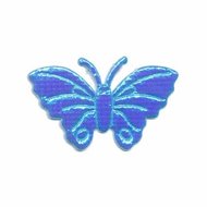 Applicatie glim vlinder blauw middel 40 x 25 mm (ca. 25 stuks)