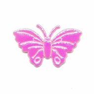 Applicatie glim vlinder roze middel 40 x 25 mm (ca. 25 stuks)