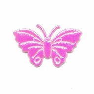 Applicatie glim vlinder roze middel 40 x 25 mm (ca. 25 stuks)