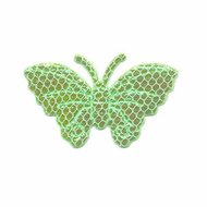 Applicatie glim vlinder met gaasje groen middel 40 x 25 mm (ca. 25 stuks)