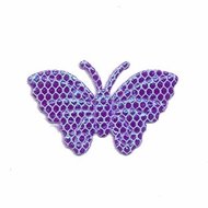 Applicatie glim vlinder met gaasje paars middel 40 x 25 mm (ca. 25 stuks)