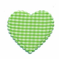 Applicatie ruitjes hart groen groot 35 x 30 mm (ca. 25 stuks)