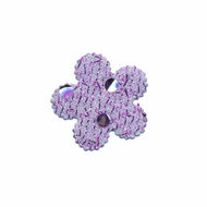 Applicatie glitter bloem lila klein 25 mm (ca. 25 stuks)