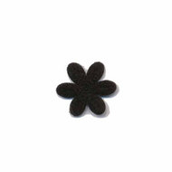 Applicatie bloem zwart mini 15 mm (ca. 25 stuks)