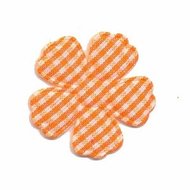Applicatie ruitjes bloem oranje middel 35 mm (ca. 25 stuks)